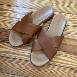 Brown Leather Madewell Crisscross Sandals Women’s Size 7.5